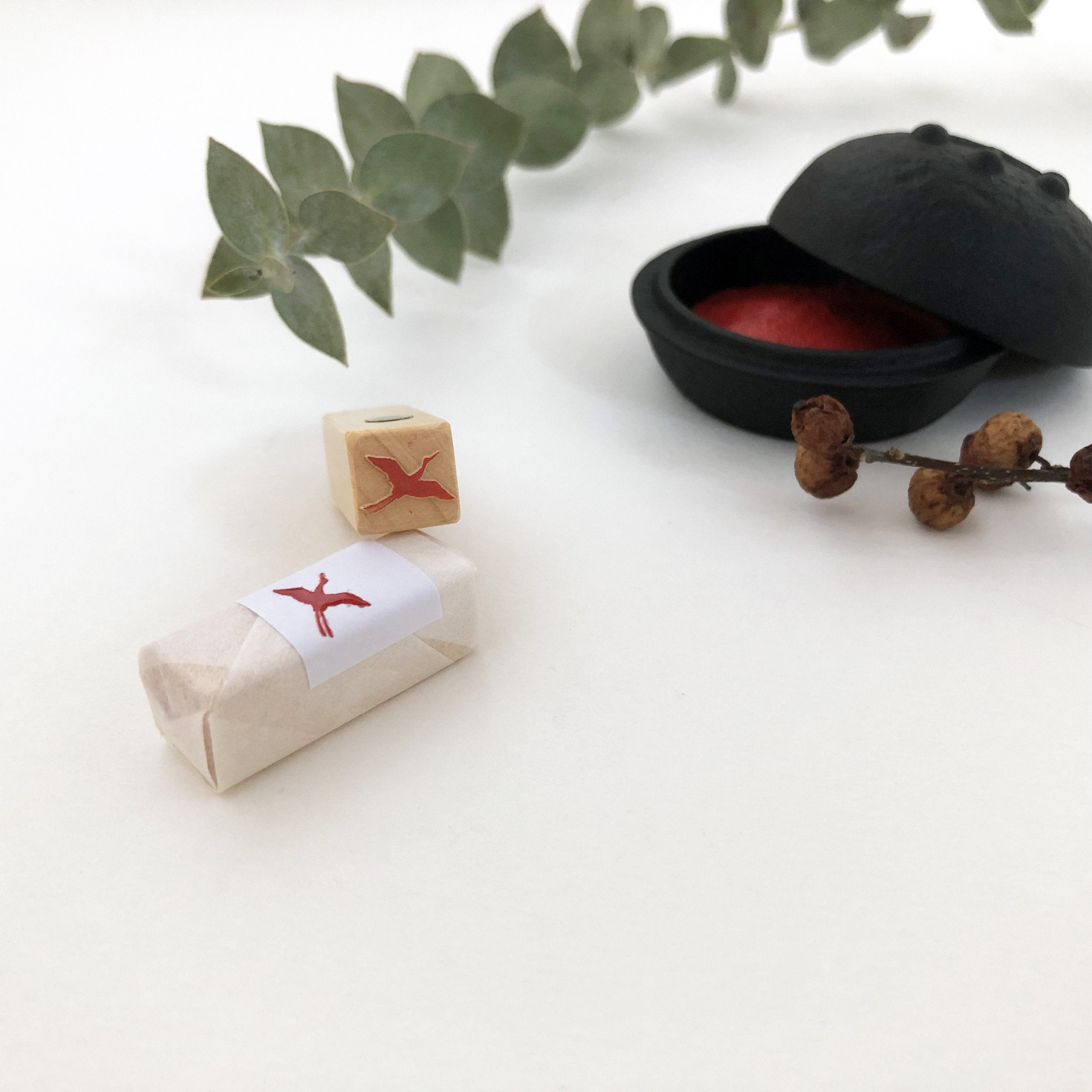 KYUKANDO Yura-No-In Wooden Stamp - Crane-niconeco zakkaya