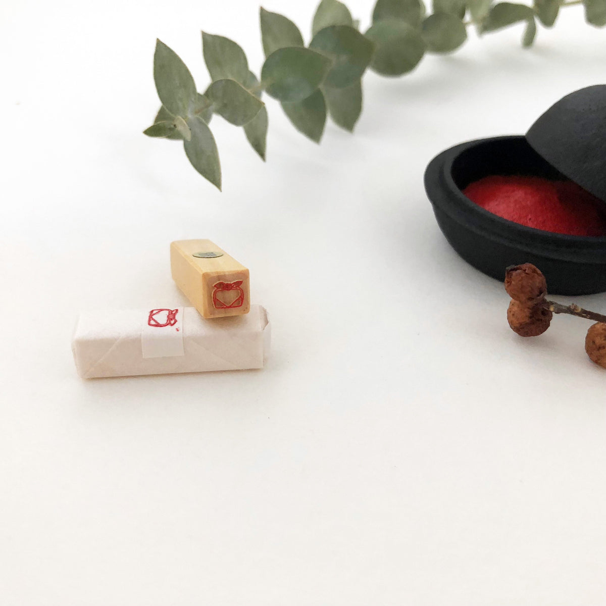 KYUKANDO Yura-No-In Wooden Stamp - Fukuroshiki Gift Box-niconeco zakkaya