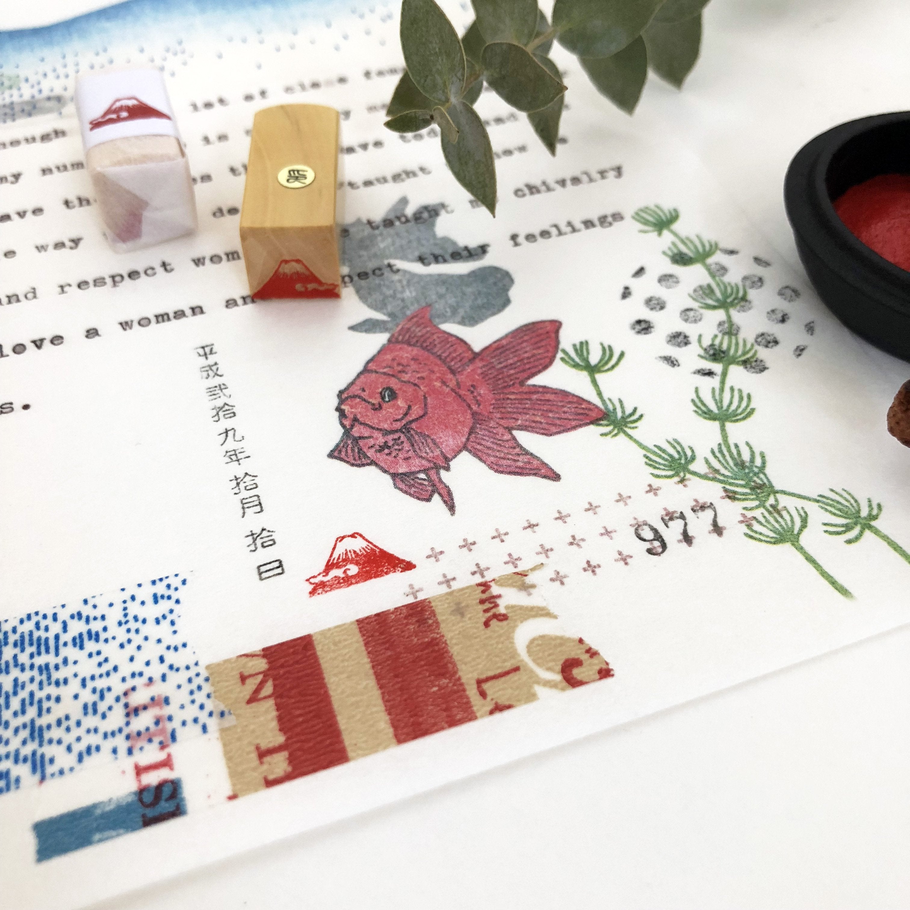 KYUKANDO Yura-No-In Wooden Stamp - Mt.Fuji-niconeco zakkaya