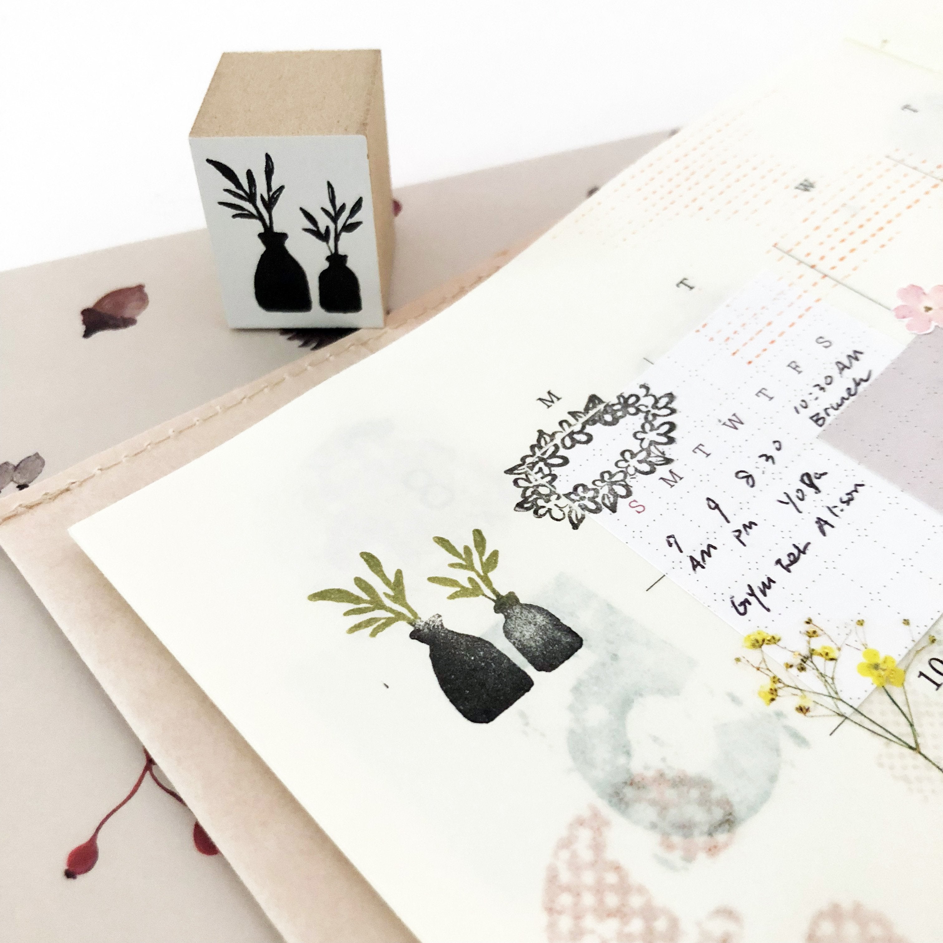 niconeco zakkaya x Hiraoka Hitomi Collabration Rubber Stamp - Olive Leaf-niconeco zakkaya