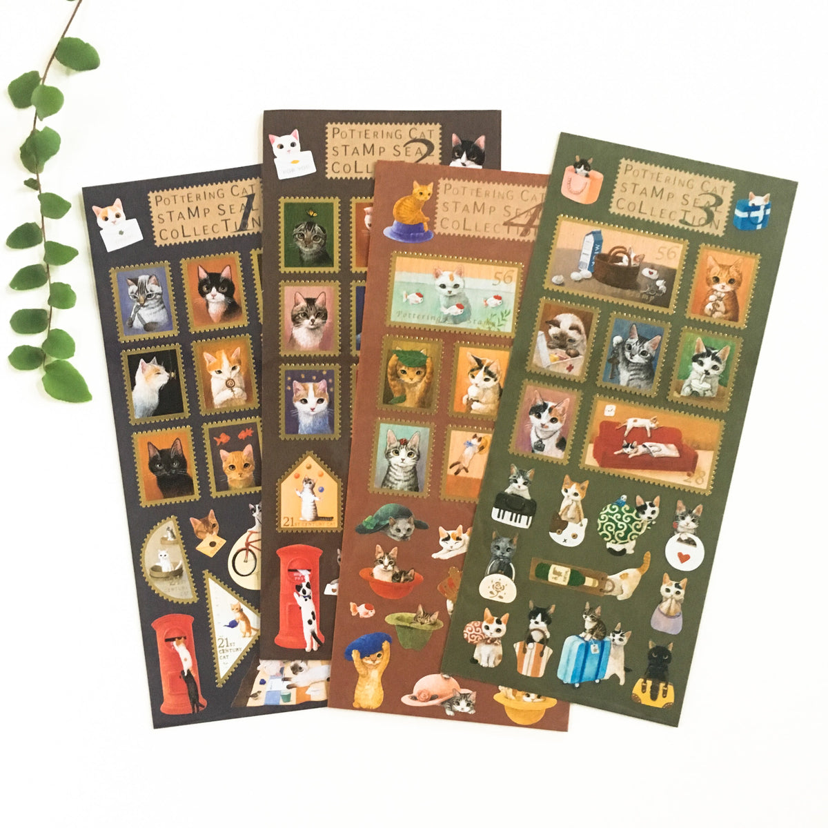 Pottering Cat Stamp Seal Sticker-niconeco zakkaya