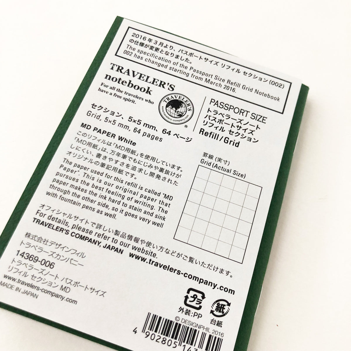 Traveler's Notebook 002 Grid Refill (Passport Size)-niconeco zakkaya