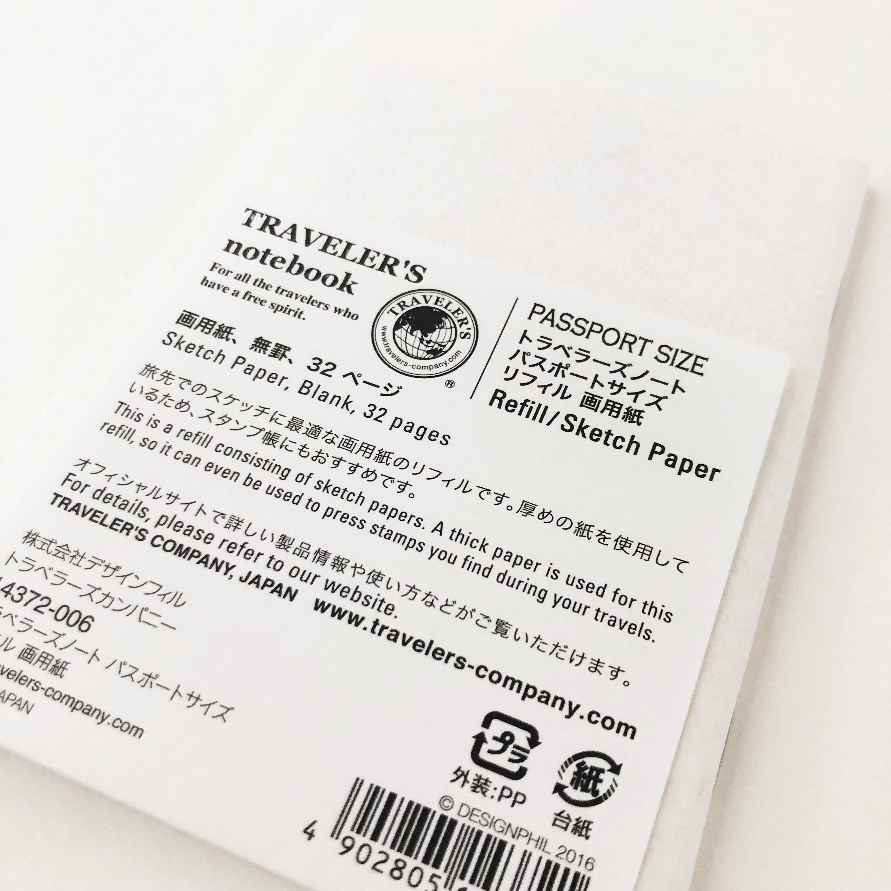 Traveler's Notebook 008 Sketch Paper Refill (Passport Size)-niconeco zakkaya