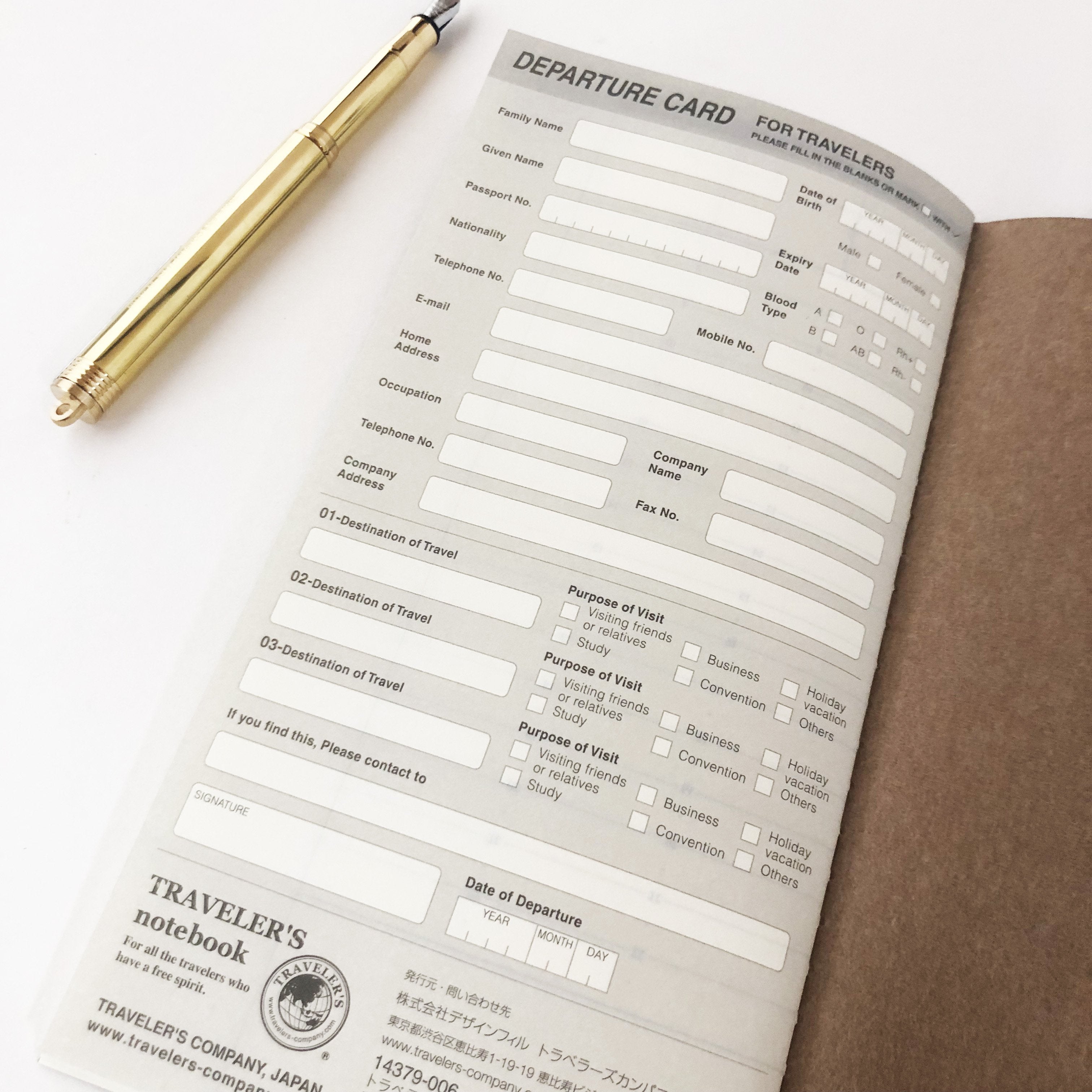 Traveler's Notebook 018 Free Weekly Vertical Refill-niconeco zakkaya