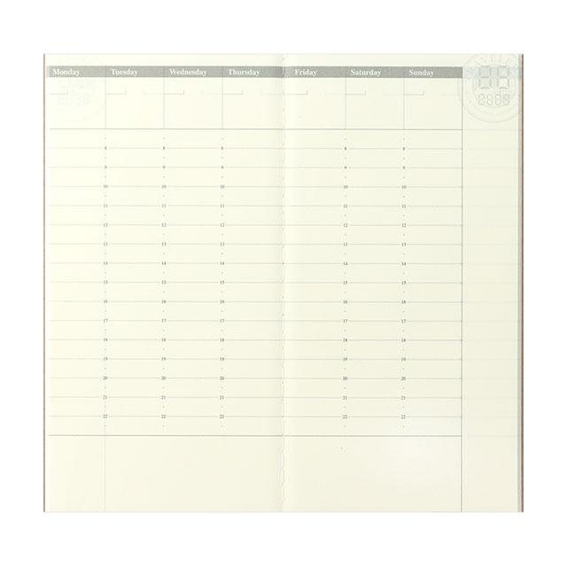 Traveler's Notebook 018 Free Weekly Vertical Refill-niconeco zakkaya