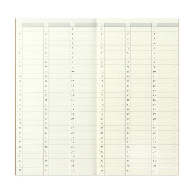 Traveler's Notebook 018 Free Weekly Vertical Refill-niconeco zakkaya