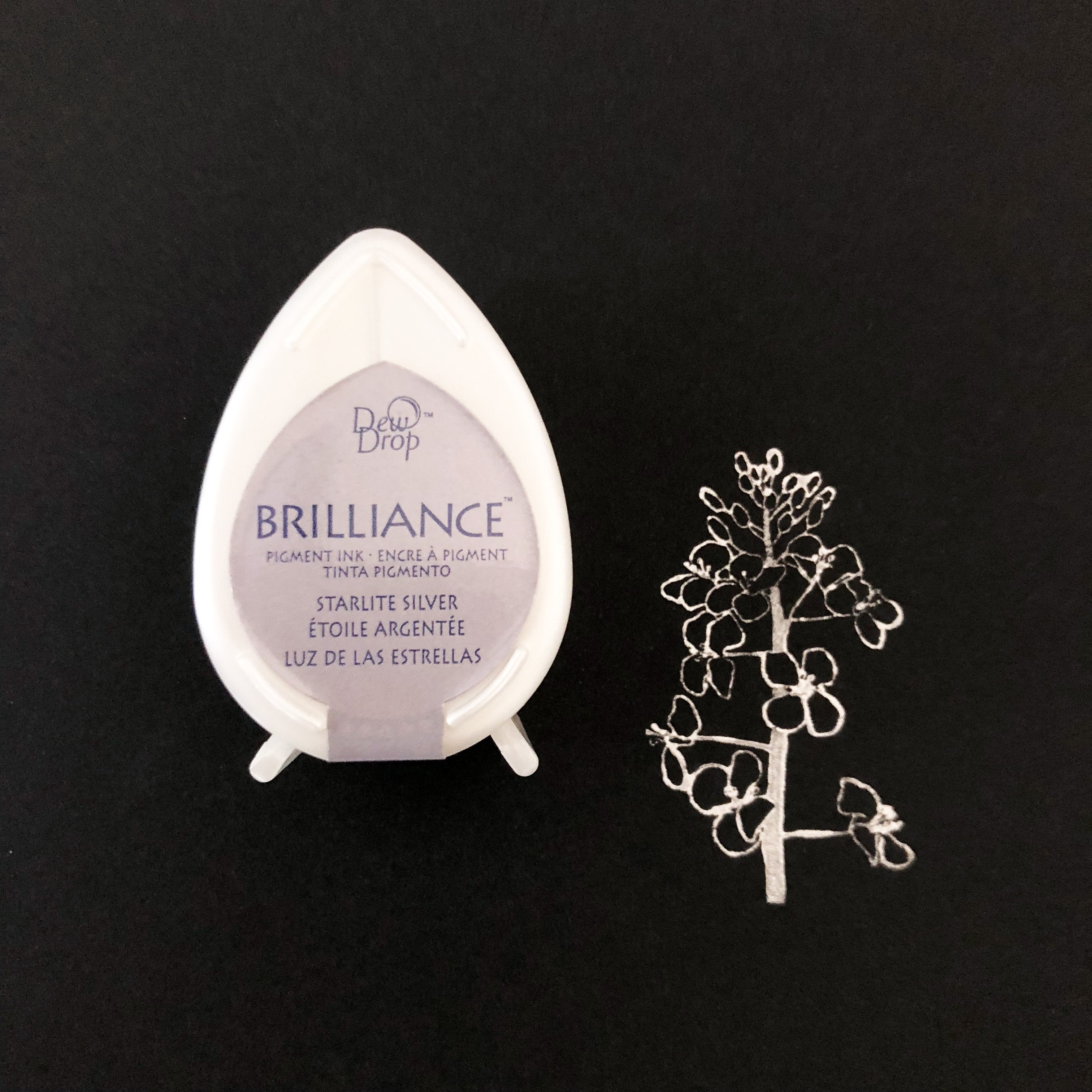 Tsukineko Brilliance Dew Drop Ink Pad - Starlite Silver-niconeco zakkaya